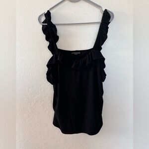 Black tank with ruffles